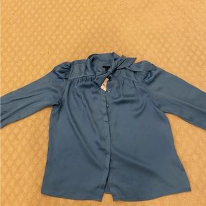 Ann Taylor Silk Tie Button-Down